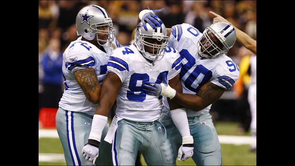 Dallas Cowboys linebacker DeMarcus Ware (94) and defensive end