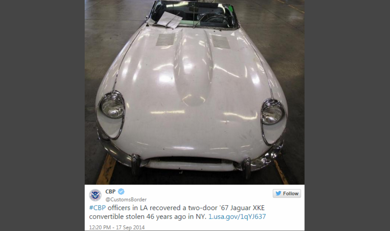 46 years later, owner to get stolen Jaguar back