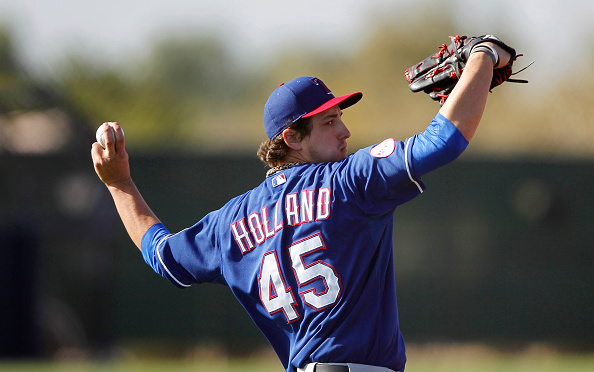 This is a 2015 photo of Derek Holland of the Texas Rangers