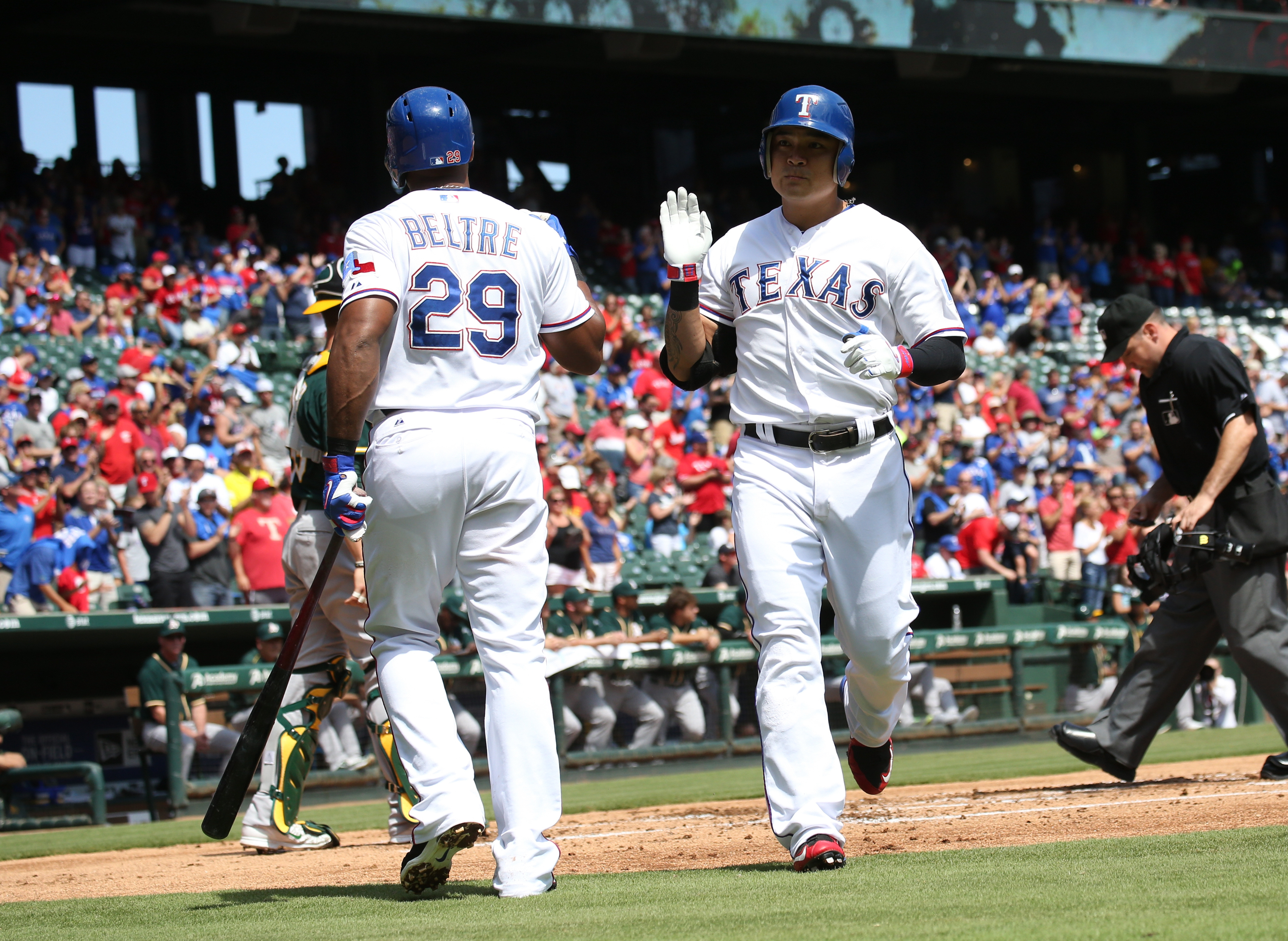 Adrian Beltre of the Texas Rangers hits a solo home run in the sixth  News Photo - Getty Images