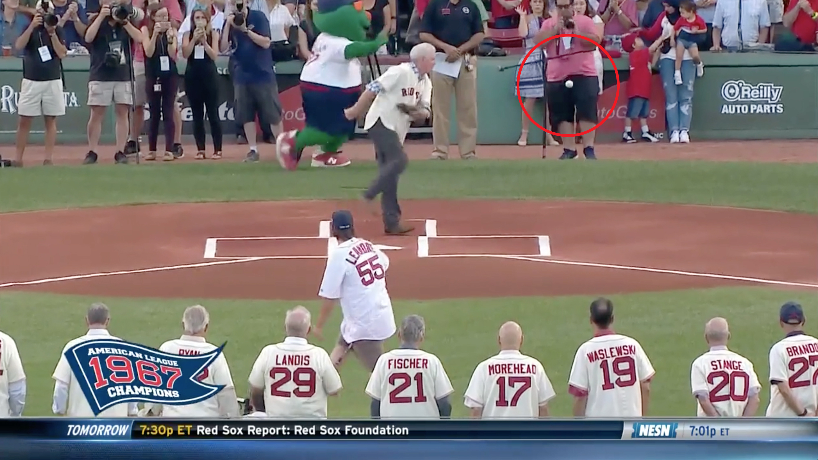 Wild, groinbound first pitch at Red Sox game is an instant classic
