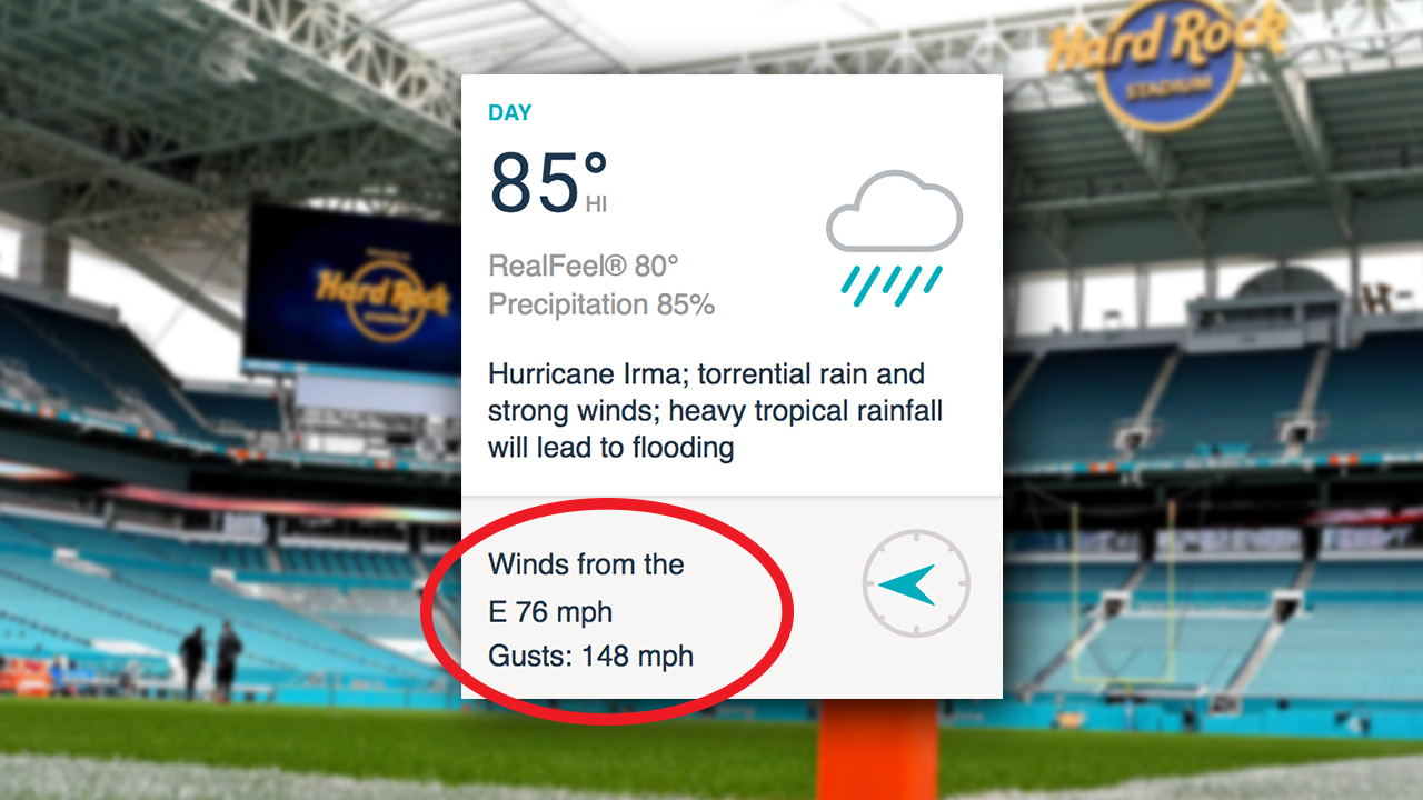 Hurricane Irma: Buccaneers-Dolphins game won't be played in Miami on Sunday  